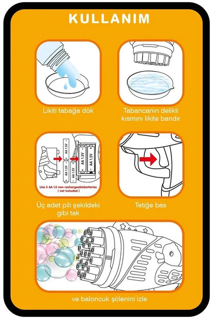 Baloncuk Tabancası Köpük Baloncuk Makinesi Bubble Gun